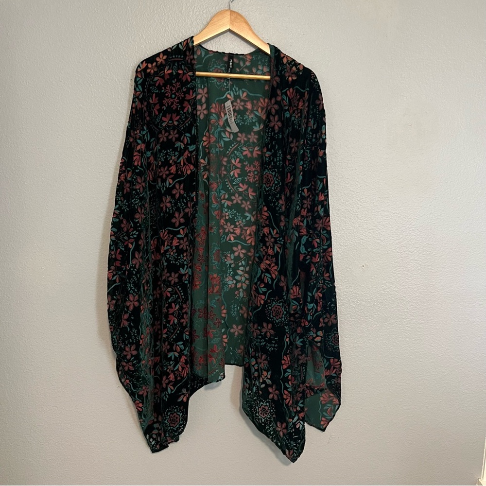 NWT Torrid Burnout Ruana Teal Kimono OS